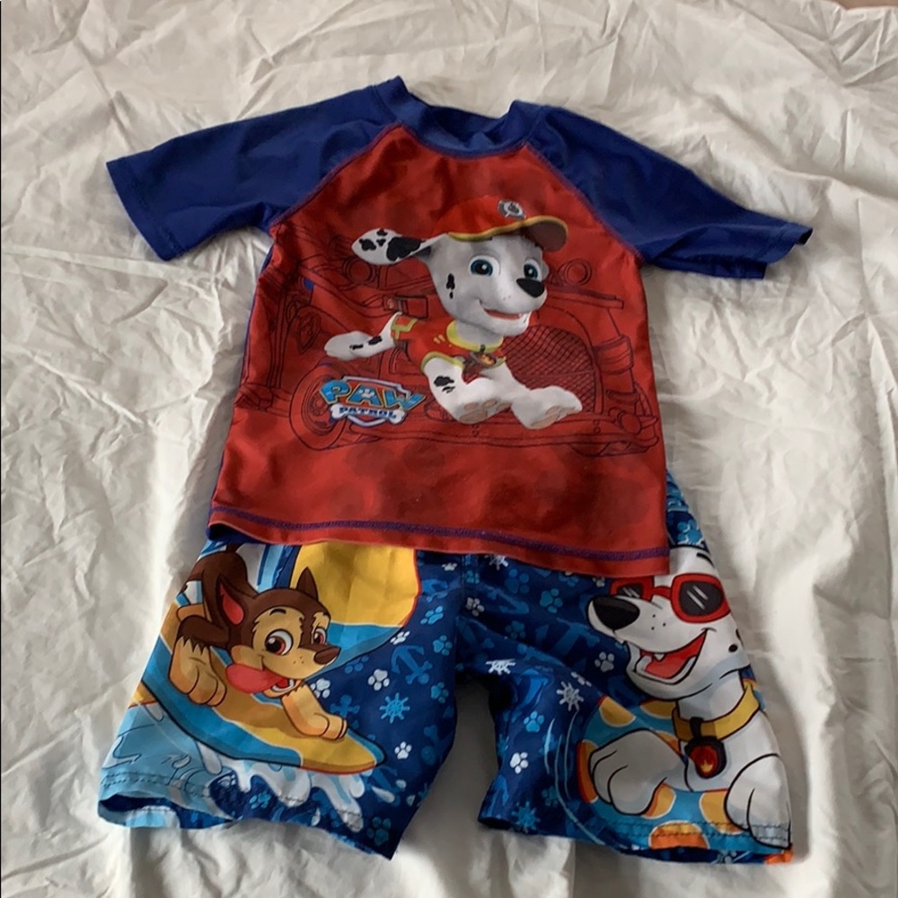 Boys swim shorts with rash guard